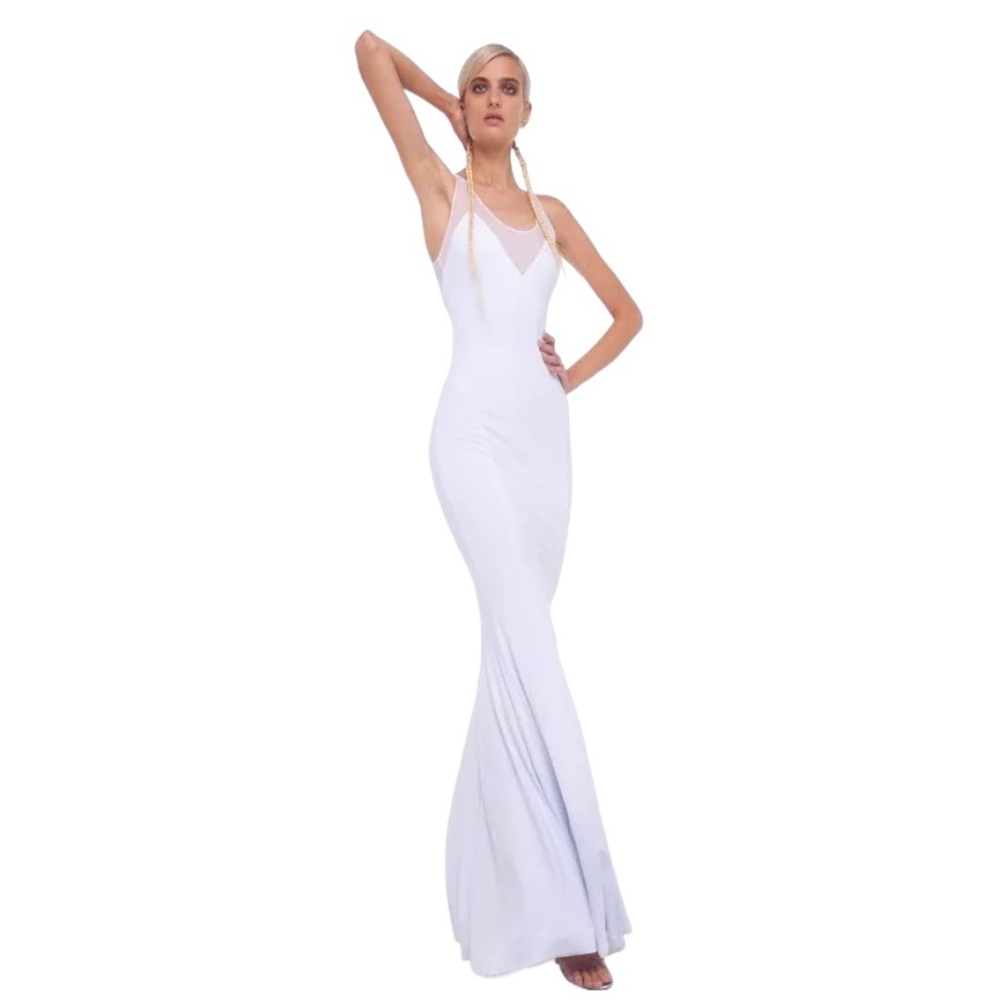 Norma Kamali White Fishtail Bridal Gown